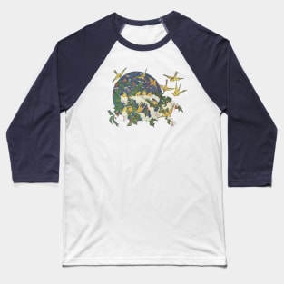 Snowbirds, Holly, and Snow - Christmas Baseball T-Shirt